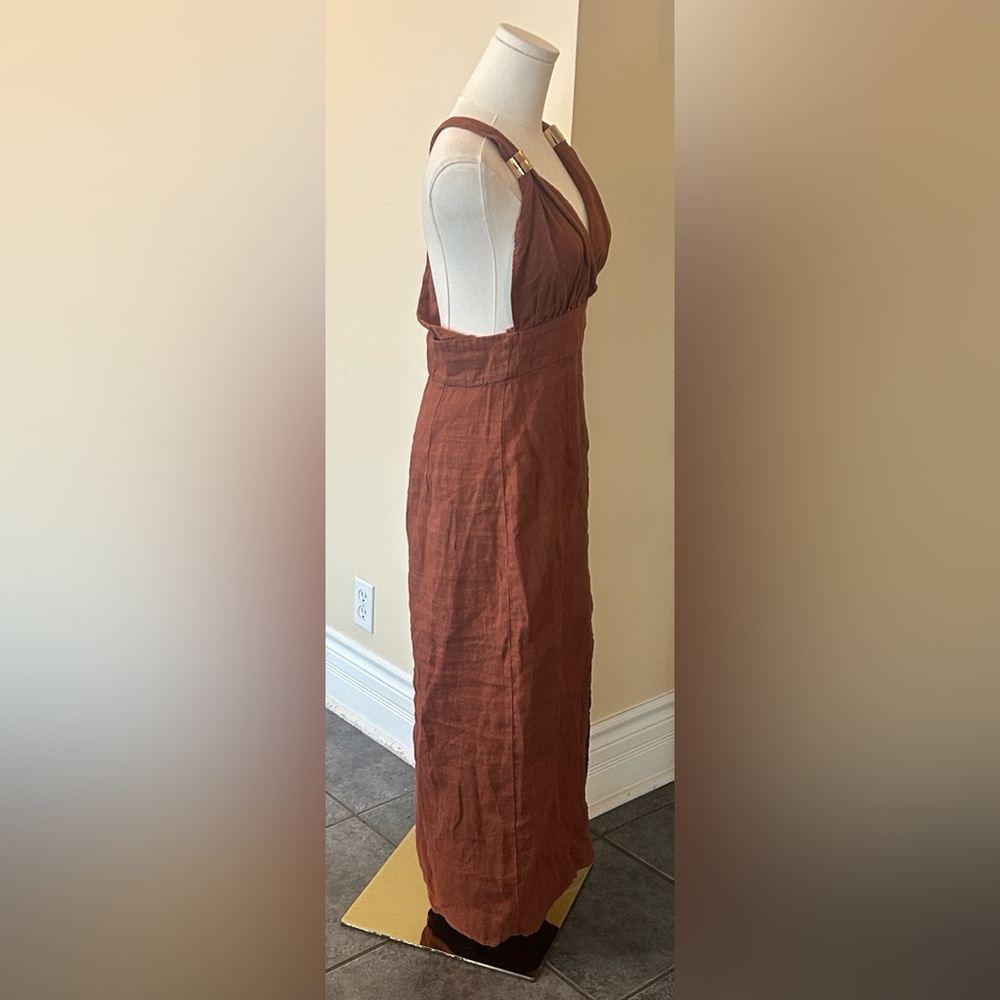 Zara Rust Brown Backless Maxi Dress - Picture 12 of 14
